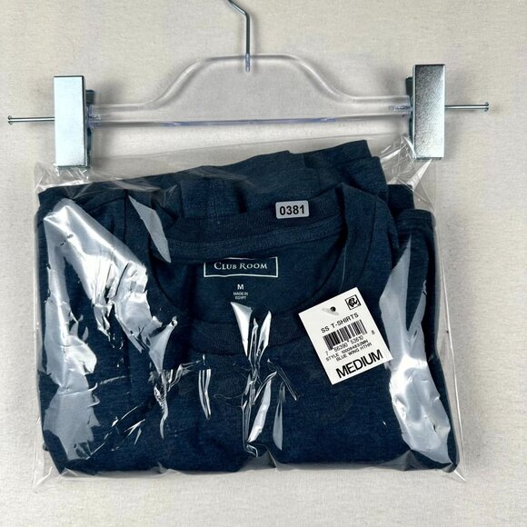 Club Room Men's Crew Neck Performance T Shirt Classic Blue Size Medium - Picture 4 of 4